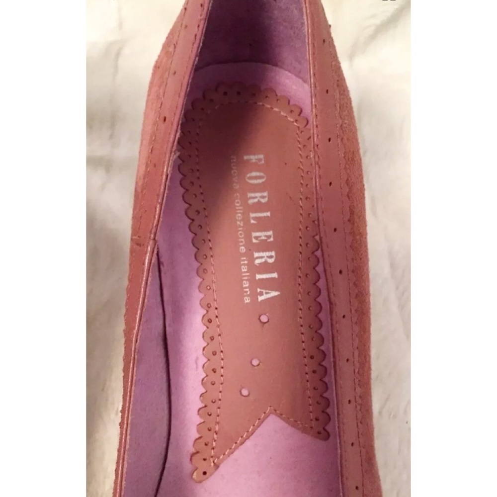 🌸 NWT FORLERIA Italian Suede Mary Jane Pumps – Vintage Feminine Rose • Size 37 - Picture 7 of 8